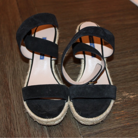 Stuart Weitzman Black Espadrille Sandals - Picture 1 of 4